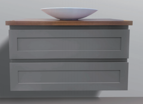 DGWALL900 - Matt Grey Wall Hung Shaker Drawer