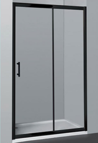 Wall-To-Wall Sliding Door Shower Screen Matt Black