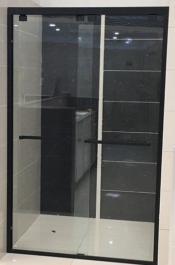 Marini Wall-To-Wall Sliding Door Shower Screen Matt Black