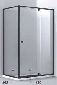 Semi Frame-less Pivot Door Shower Screen Matt Black