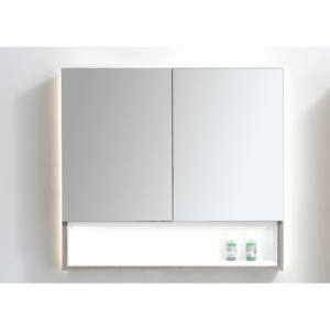 RM-LD390 Woodgrain LED Mirror Shaving Cabinet