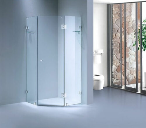 Frame-less Diamond Corner Shower Screen
