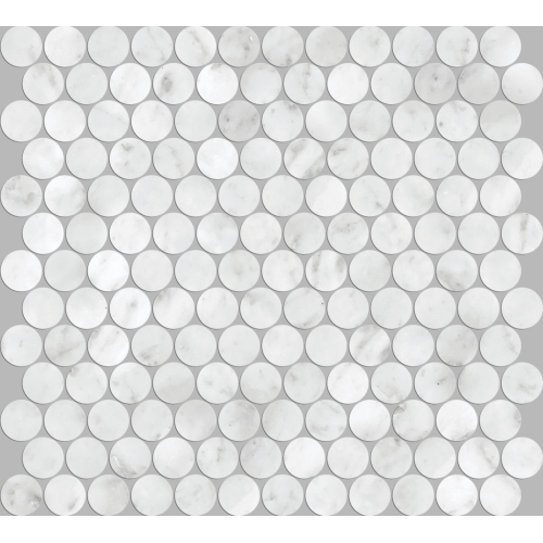 ARTEMIS CARRARA WHITE PENNY ROUND HONED 23X23