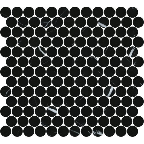 ARTEMIS NERO MARQUINA PENNY ROUND HONED 23X23