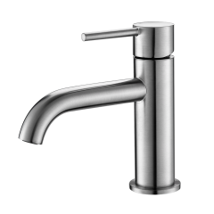 Star Mini Curve Basin Mixer Silver Brushed Nickel