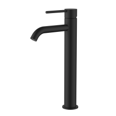 STRM002-1BK – Star Mini High Rise Basin Mixer Curved Spout – Matt Black