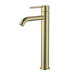 STRM002-1BM – Star Mini High Rise Basin Mixer Curved Spout – Brushed Bronze
