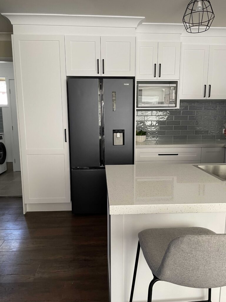 Sydney kitchen remodel in white, black and gray