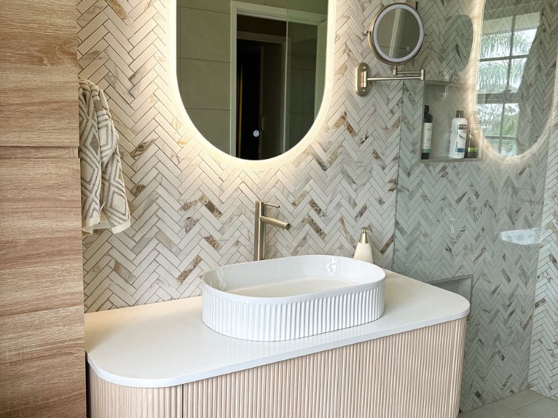 Tiled bathroom remodelled in Sydney autumn